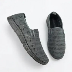 Мокасины мужские летние Gipanis серые (текстильная сетка)