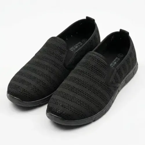 Мокасини чоловічі літні Gipanis чорні (текстильна сітка)