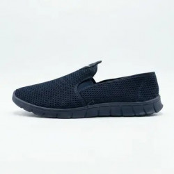 Слипоны мужские летние темно-синие (сетка)