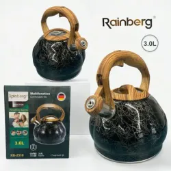 Чайник зі свистком Rainberg RB-2310 для індукції, 3.0 л (стиль під дерево)