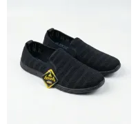 Мокасины черные текстиль