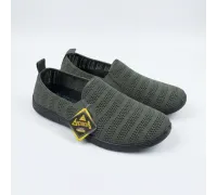 Мокасины хаки текстиль