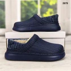 Калоші без задника сабо на хутрі жіночі Dago Style темно-сині 40