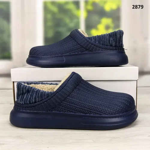 Калоші без задника сабо на хутрі жіночі Dago Style темно-сині 40