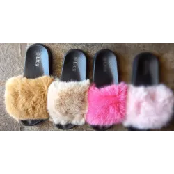 Теплі пухнасті жіночі хутряні кімнатні капці 36 — 41