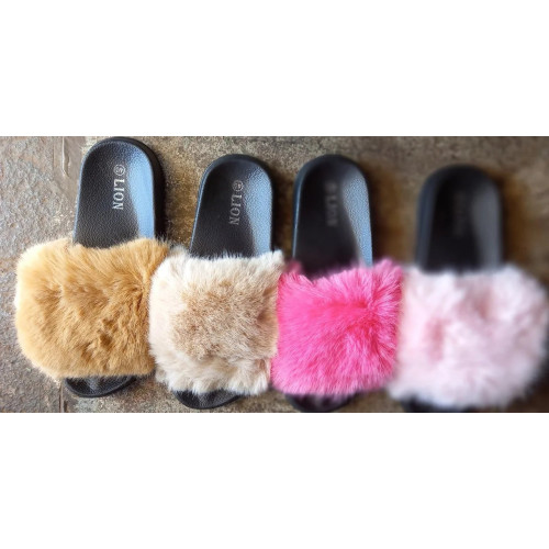 Теплі пухнасті жіночі хутряні кімнатні капці 36 — 41 (арт. 5781)