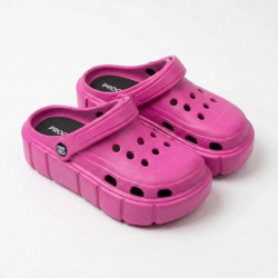 Женские розовые кроксы на высокой платформе, сабо из пены EVA, пляжная летняя обувь 36-41.