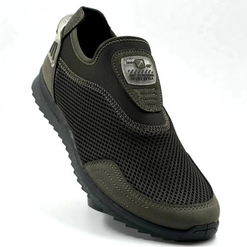 Чоловічі літні кросівки сітка сліпони мокасини Dago Style Хакі (р. 41-45) (арт. 6804)