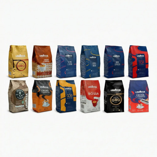 Кава в зернах Lavazza 1 кг (Італія) ОРИГІНАЛ | Арабіка та Робуста, Qualita Oro, Rossa, Crema e Aroma, Super Crema