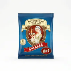 Кофе 3в1 Петровская Слобода Крепкий (25 стиков). Растворимый кофейный напиток в пакетиках