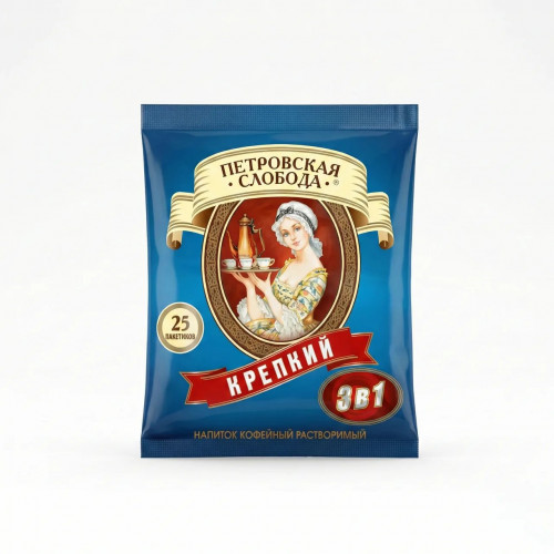 Кава 3в1 Петровська Слобода Міцний (25 стіків). Розчинний кавовий напій в пакетиках