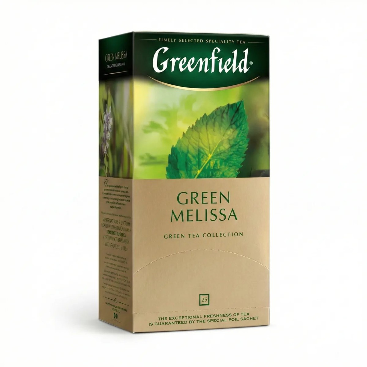 Чай зелений Greenfield Green Melissa 25 пакетиків | З мелісою та м'ятою, У саше, Релакс (арт. 7401)