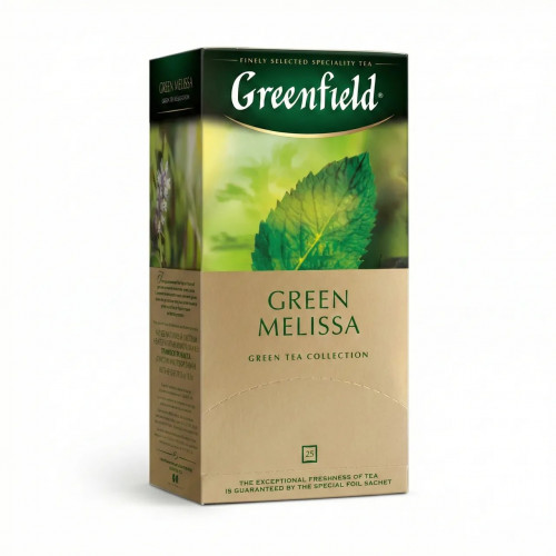Чай зелений Greenfield Green Melissa 25 пакетиків | З мелісою та м'ятою, У саше, Релакс