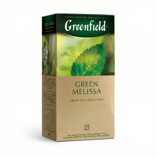 Чай зелений Greenfield Green Melissa 25 пакетиків | З мелісою та м'ятою, У саше, Релакс