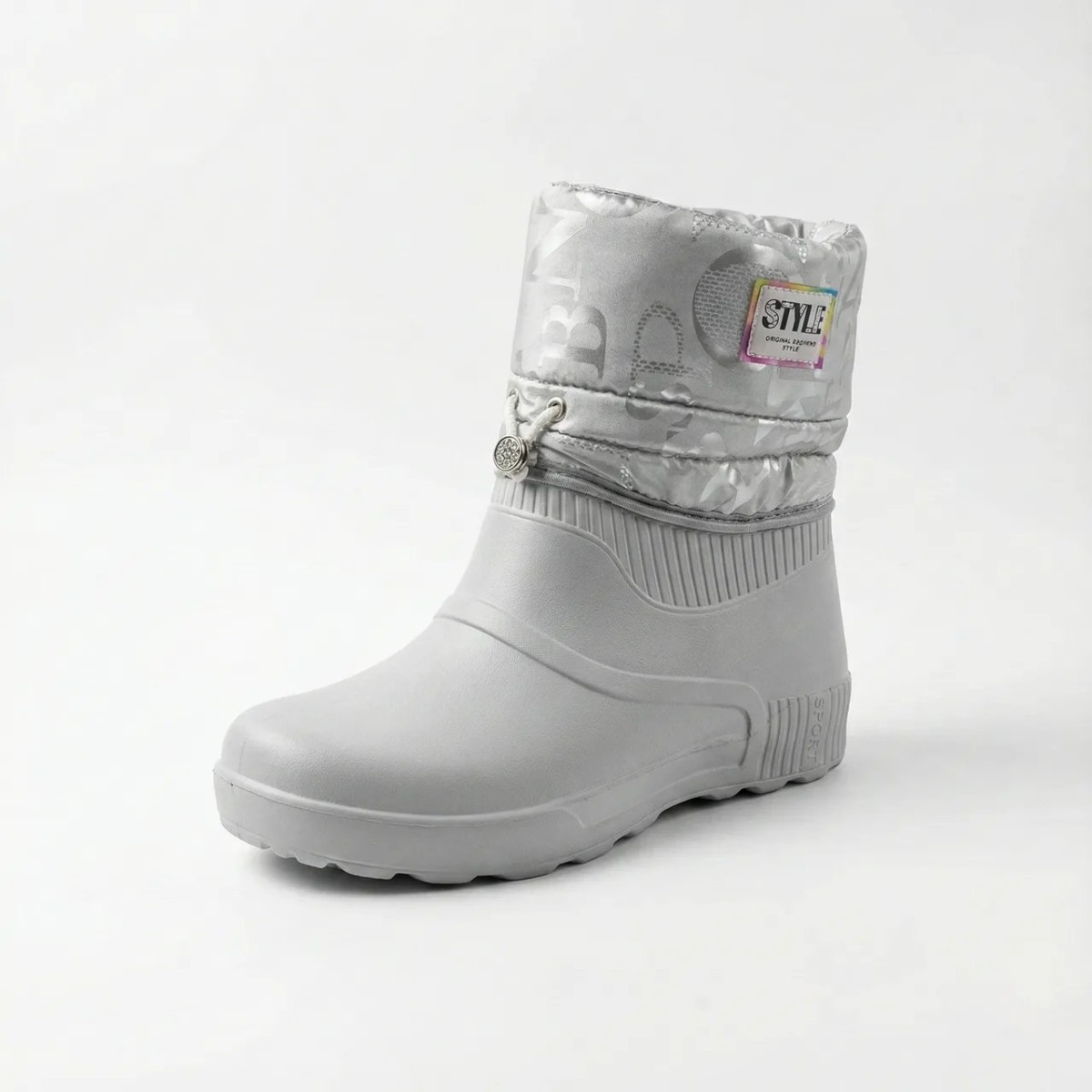Жіночі зимові дутики чоботи білі сріблясті на хутрі піна ЕВА вологостійкі (36-41) (арт. 8372)