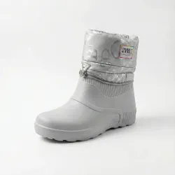 Жіночі зимові дутики чоботи білі сріблясті на хутрі піна ЕВА вологостійкі (36-41)