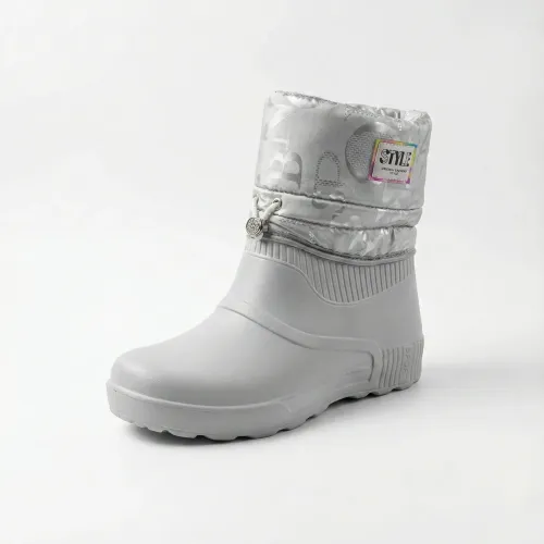 Жіночі зимові дутики чоботи білі сріблясті на хутрі піна ЕВА вологостійкі (36-41)