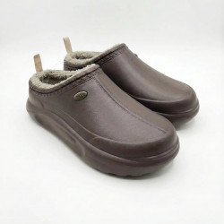 Жіночі зимові сабо калоші утеплені коричневі на хутрі піна ЕВА Dago Style (36-41)