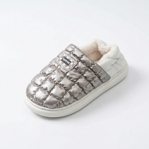 Капці-дутики зимові Superme Сріблясті теплі на хутрі (36-45) Унісекс вологостійкі 43