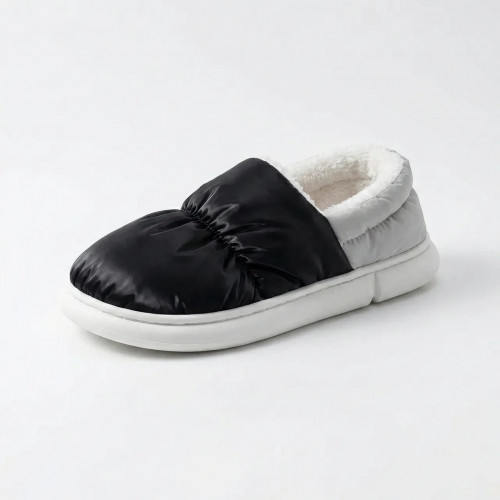 Капці-дутики (Чуні) зимові Двоколірні Чорно-сірі теплі на хутрі (36-45) Унісекс