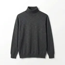 Чоловічий гольф-водолазка теплий, темно-сірий (52-56). Базовий светр під горло