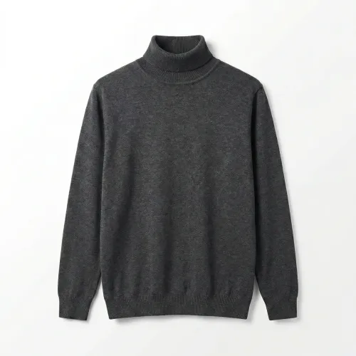 Чоловічий гольф-водолазка теплий, темно-сірий (52-56). Базовий светр під горло