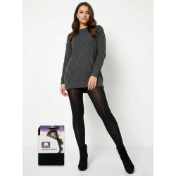 Зимние термоколготки Kenalin на меху (Хлопок + Шерсть). Теплые колготы в рубчик, 2400D