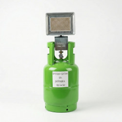 Газовий комплект: Балон 12 л + Обігрівач Nurgaz 309 (1.5 кВт). Туристичний набір для обігріву, Кераміка