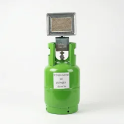 Газовий комплект: Балон 12 л + Обігрівач Nurgaz 309 (1.5 кВт). Туристичний набір для обігріву, Кераміка