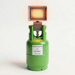 Комплект обогрева 2в1: Газовая горелка Nurgaz + Баллон 12 литров. Автономное тепло для дома и кемпинга