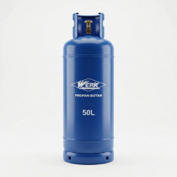 Газовый баллон 50 л WERK с безопасным вентилем (Италия). Бытовой пропан-бутан баллон для дома и отопления