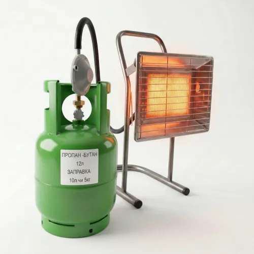 Комплект обігріву 2в1: Газовий пальник Nurgaz + Балон 12 літрів. Автономне тепло для дому та кемпінгу