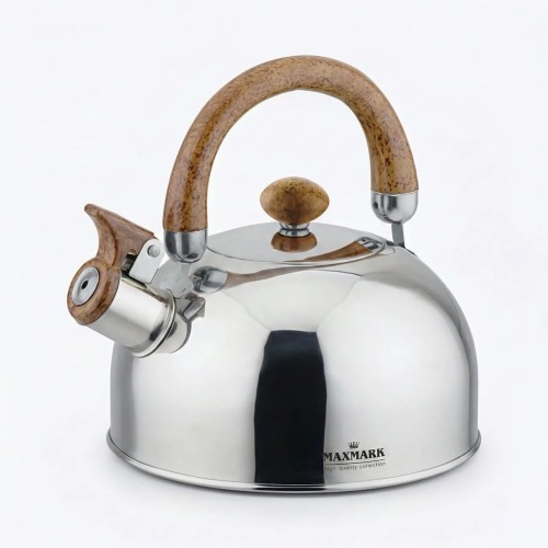Чайник со свистком 2.5 л Maxmark MK-1312. Нержавеющая сталь, для газовых и индукционных плит
