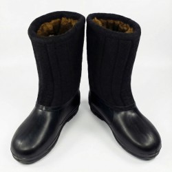 Бурки повстяні чорні з гумовими калошами — тепло і сухість у будь-який мороз
