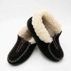 Бурки жіночі Даго Стиль Трафік чорні низькі на блискавці з хутром