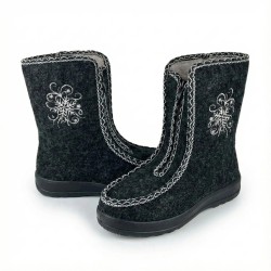 Жіночі бурки Dago з вишивкою чорні 37 розмір — тепло і стиль взимку