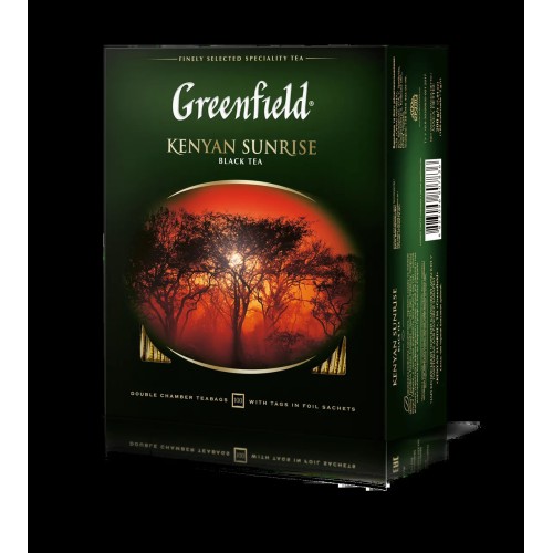 Чай Грінфілд чорний кенійський Kenyan Sunrise 100 пакетиків картон