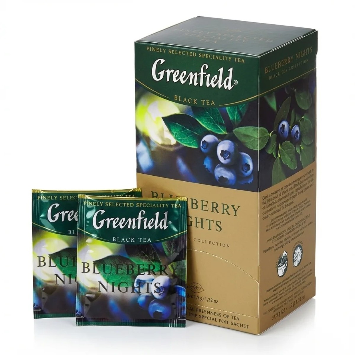 Чорний чай Greenfield Blueberry Nights — насолода чорницевим смаком у кожній чашці ☕💙 (арт. 61)
