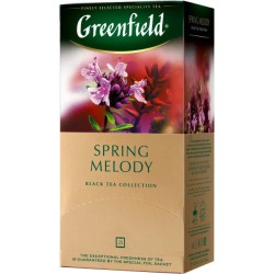 Чай чорний з чебрецем і ароматом персика в пакетиках Greenfield Spring Melody 25 шт х 1,5 м