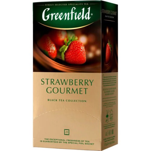 Чай чорний з полуницею та шоколадом Greenfield Strawberry Gourmet 25 пак.