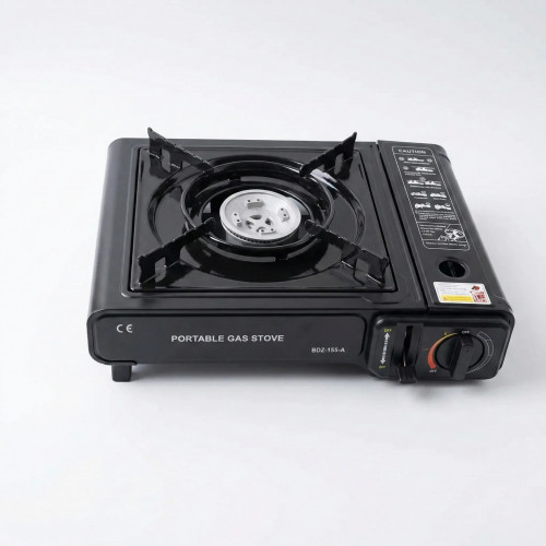 Плита газова портативна в кейсі з перехідником під балон (BDZ-155-A) — Чорна