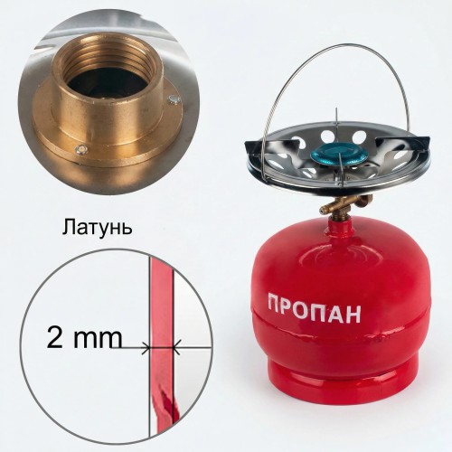 Газовий балон кемпінговий 5л з латунними пальниками — надійність у поході