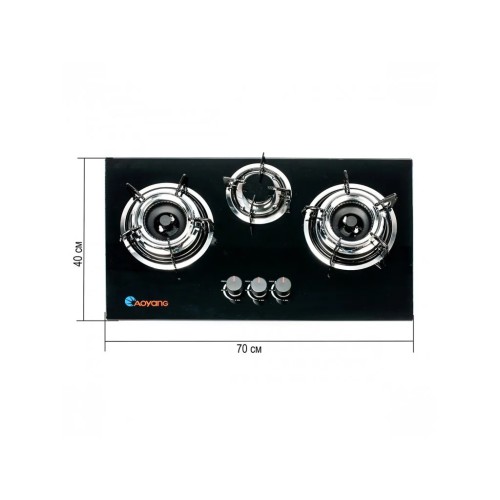 Газова плита AOYANG 3 конфорки — настільна та врізна для дому та дачі