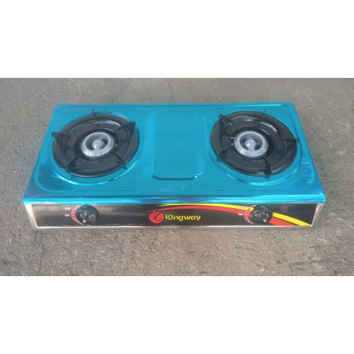 Плита газова портативна на 2 конфорку Ringway нержавіюча з п'єзопідпалом