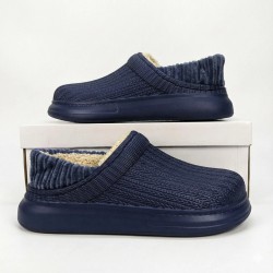 Галоші-сабо жіночі на хутрі Dago Style темно-сині — тепло і комфорт вдома