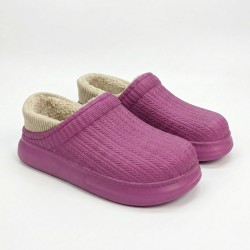 Жіночі галоші утеплені плетені малинові з кантом (37-41) — тепло і стиль