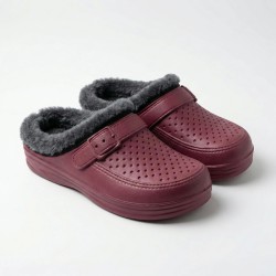 Жіночі утеплені крокси бордові на хутрі — тепло і комфорт взимку