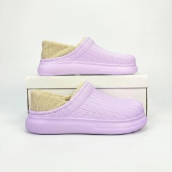 Галоші без задника сабо на хутрі жіночі Dago Style бузкові — тепло і комфорт