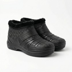 Жіночі галоші утеплені з хутром чорні (38-42) — тепло та комфорт взимку