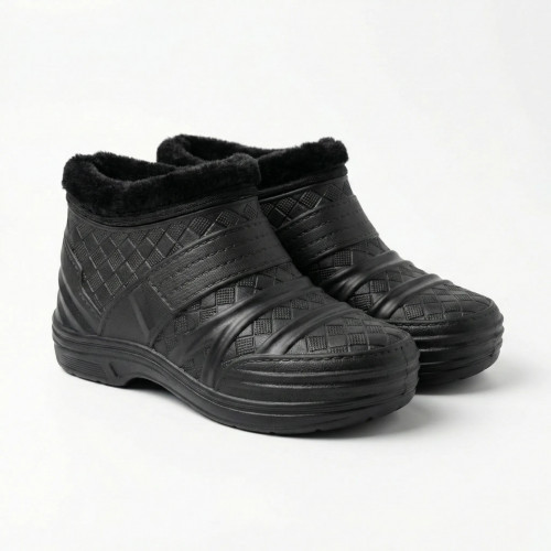 Жіночі галоші утеплені з хутром чорні (38-42) — тепло та комфорт взимку